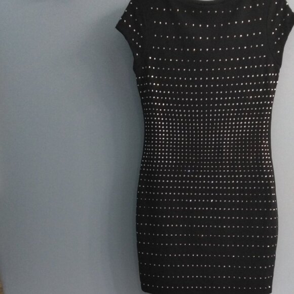 Like New Express Black Studded Mini Dress Size Small - Picture 2 of 6